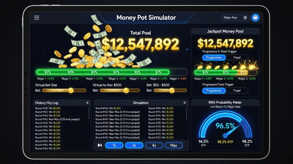 Money Pot Simulator: Cash Prize Pool, Jackpot Money Pool & a Free Demo Cash Pot App